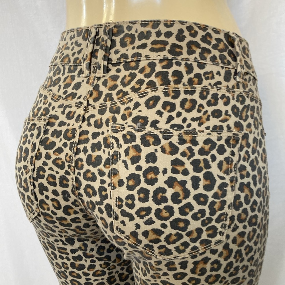 KNOX ROSE Jeans Animal Print Size 10 Elastic Waistband Skinny Leg Slits NWOT